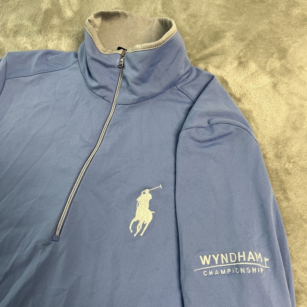 Polo Golf Ralph Lauren Big Pony 1/4 Zip Pullover Womens S Blue Wyndham Champion